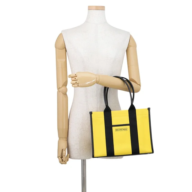 Balenciaga HardWear Small 2WAY Tote Bag Yellow/Black671402 Canvas Leather in Yellow Canvas from GALLERY RARE, photo 4 of 4