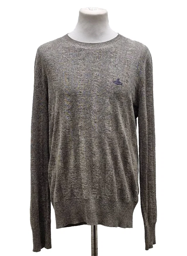 Vivienne Westwood Men's Round Neck Jumper Brown Size: L in Brown Linen from Oxfam Online Shop