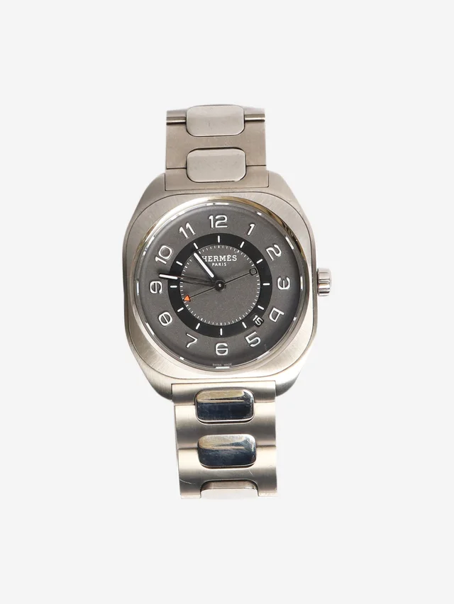 Hermès Silver H08 watch in Silver Satin from Sign of the Times