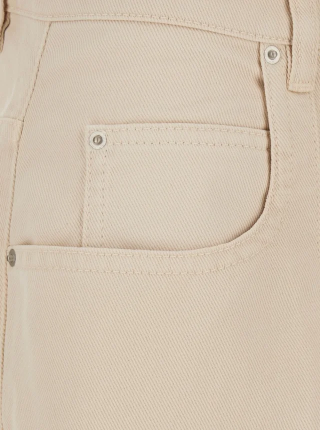 ISABEL MARANT 'Rodayna' Beige Jeans with Logo Patch on the Back and Wide Leg in Denim for Women in Beige, photo 5 of 6 from Gaudenzi Boutique