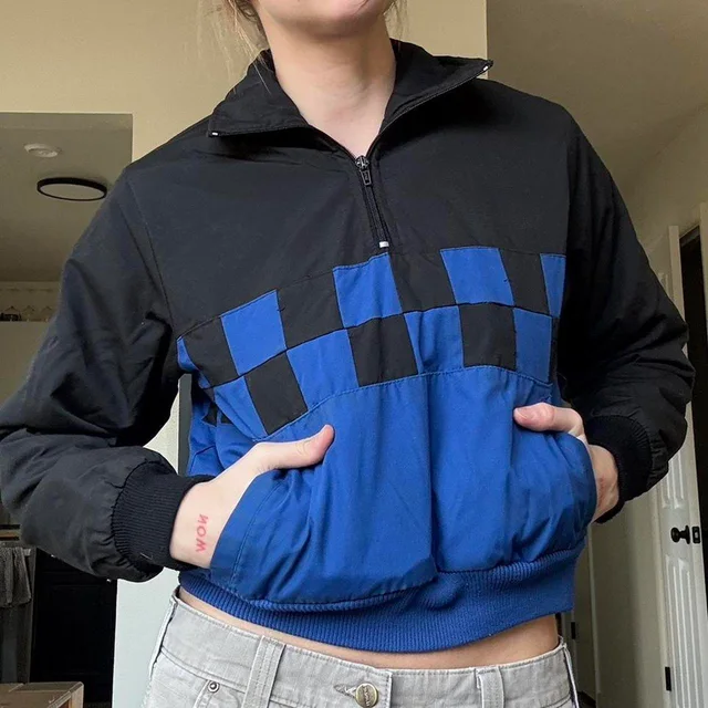 Omega Women's Jacket - Blue/Black - XS in blue|black from Depop, photo 2 of 3