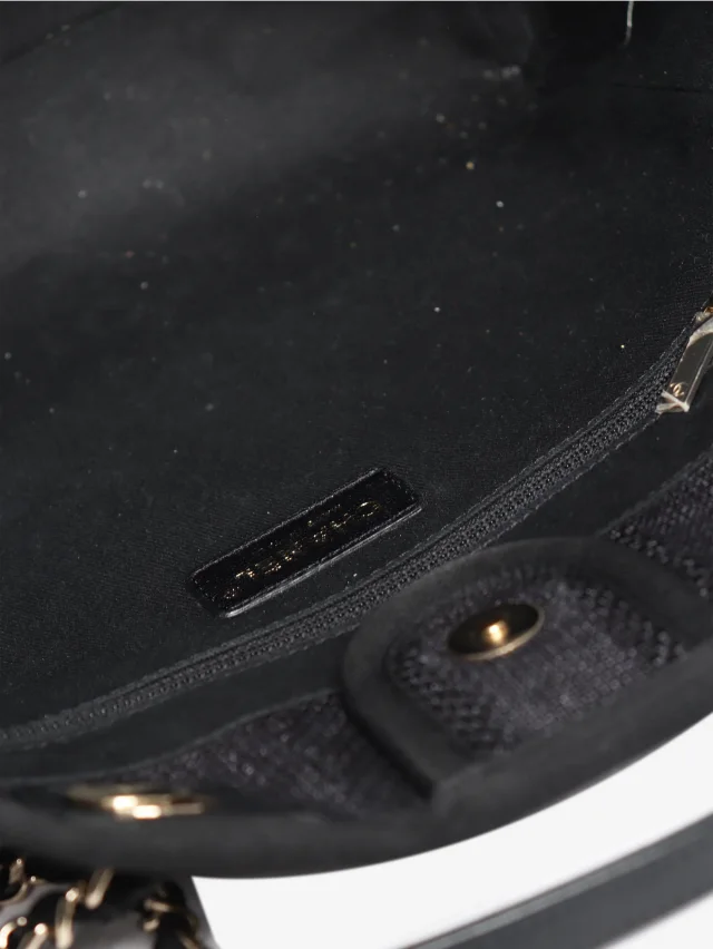 Chanel 2019 Black Deauville tote bag in Black Canvas from Sign of the Times, photo 7 of 9