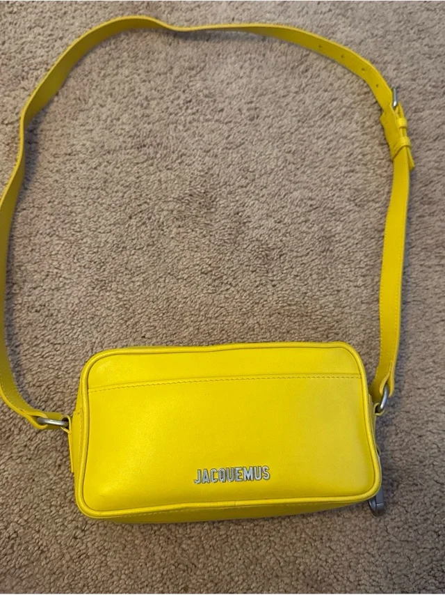 Jacquemus Yellow Leather Camera-Style Crossbody Bag in neutral|yellow|red|brown Leather from Poshmark