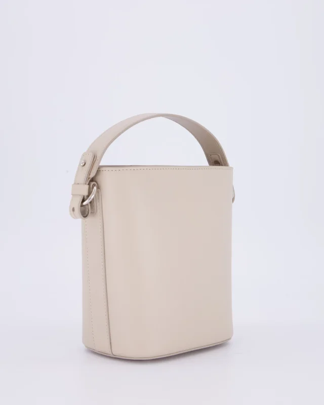 Loro Piana Beige Crossbody Bucket Bag in Beige Calfskin from Sellier, photo 3 of 18
