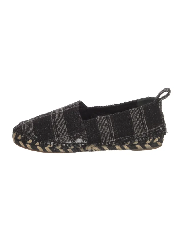Proenza Schouler Plaid Print Espadrilles in black from The RealReal