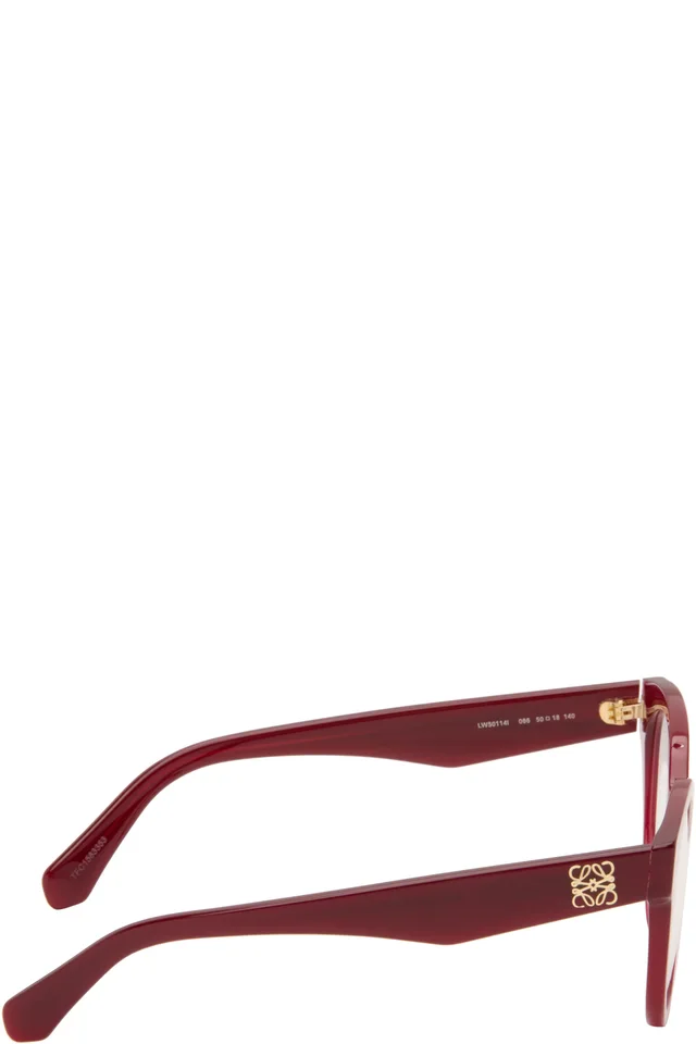 LOEWE Red Anagram Glasses, photo 2 of 4 from SSENSE