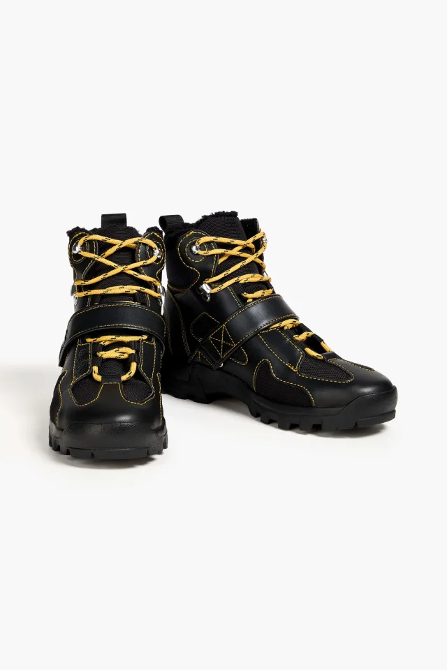 Ganni Paneled Hiking Boots with Vibram Sole in Black, photo 2 of 4 from THE OUTNET