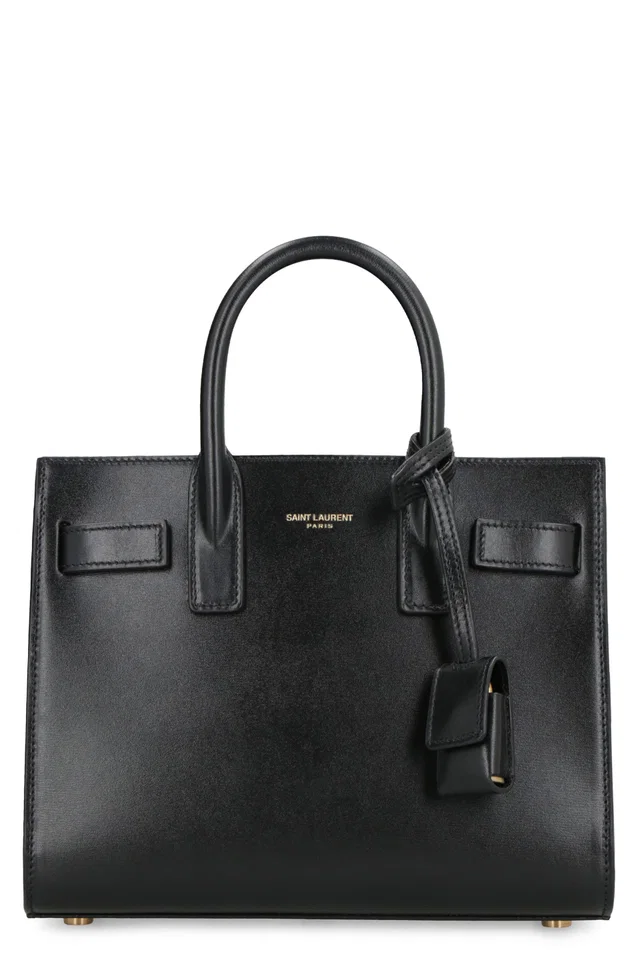 Saint Laurent Top Handle Bag — Black Calf Leather in Black Calfskin from HEWI