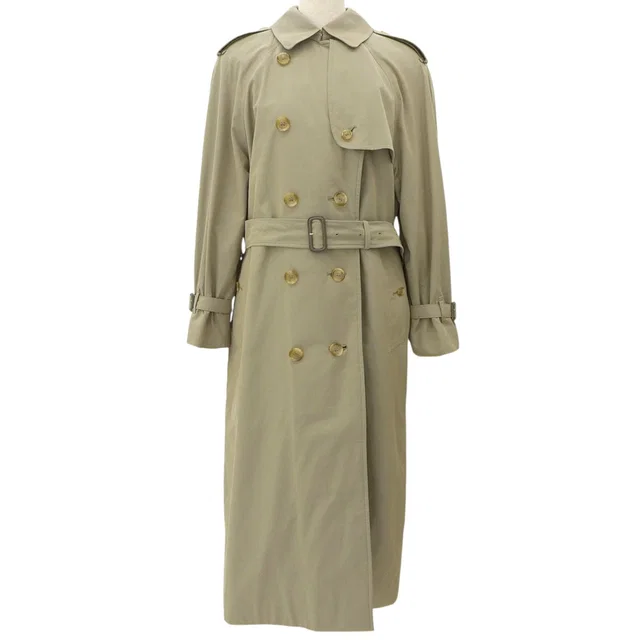Burberry Nova Check Lined Trench Coat Khaki in Green from VINTAGE QOO TOKYO