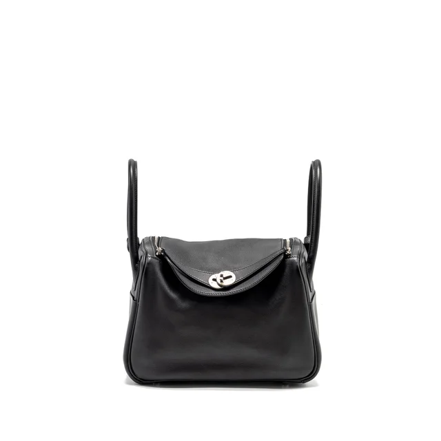 Hermès Lindy 26 Swift Black SHW Stamp X in Black Swift leather from EMIER
