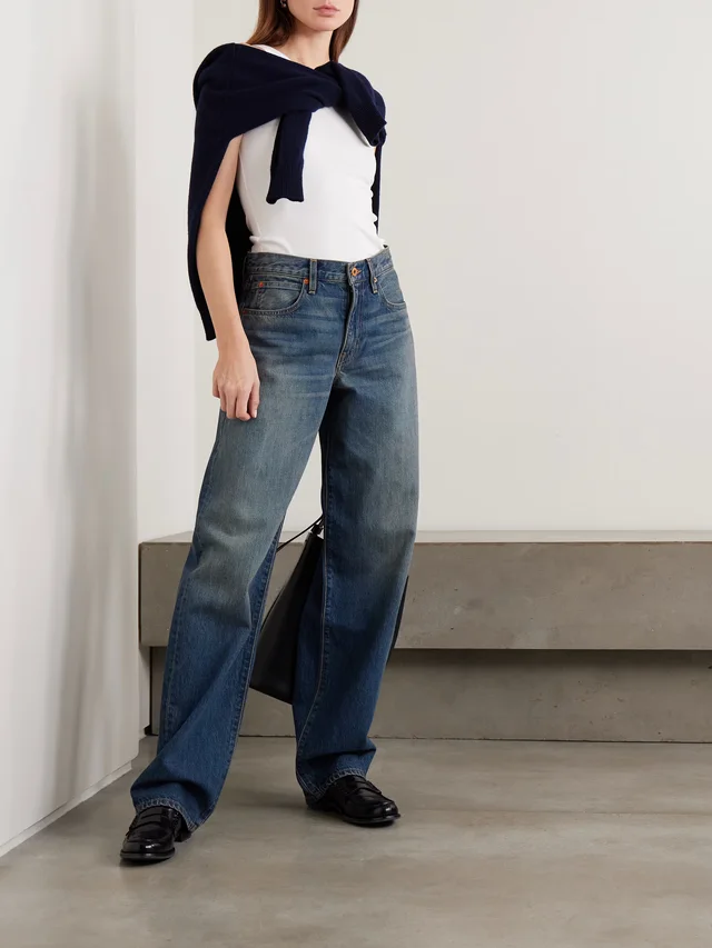 SLVRLAKE Tess Long low-rise wide-leg jeans in Blue, photo 2 of 2 from NET-A-PORTER (Canada)