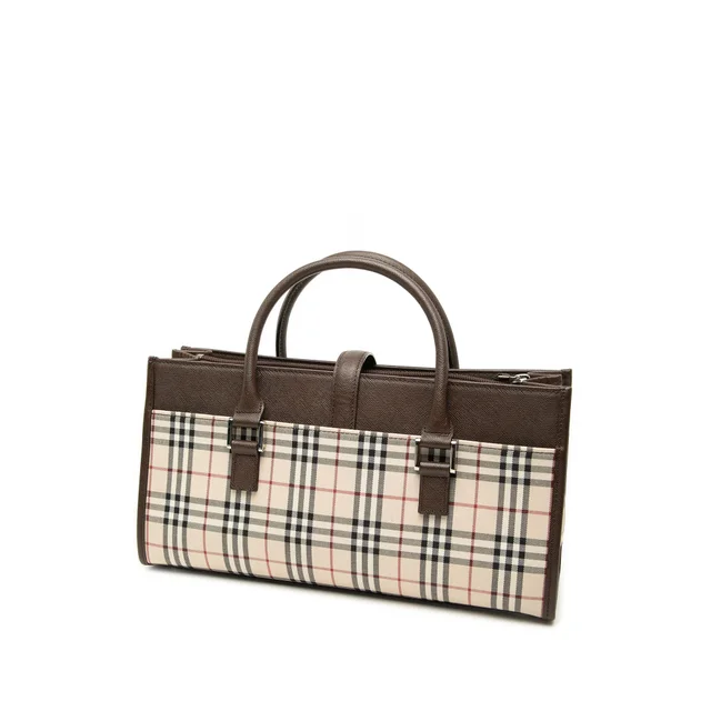 Beige Burberry House Check Canvas Handbag in Beige Canvas from Designer Revival, photo 2 of 6