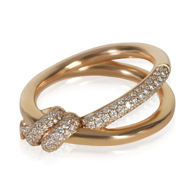 Tiffany & Co. Rose Gold Diamond Double Row Knot Ring 18k in Pink from HEWI