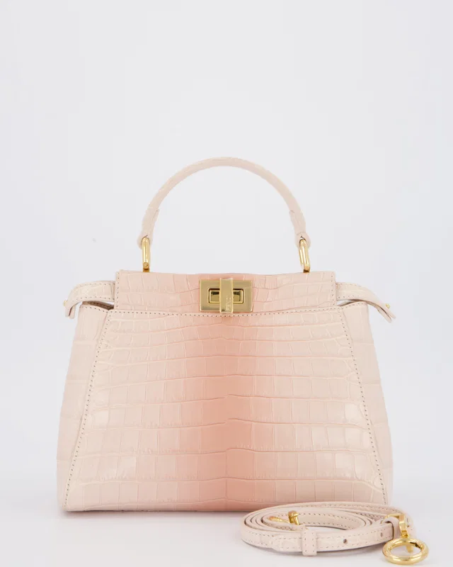 Fendi Mini Peekaboo in Pink Crocodile from Sellier