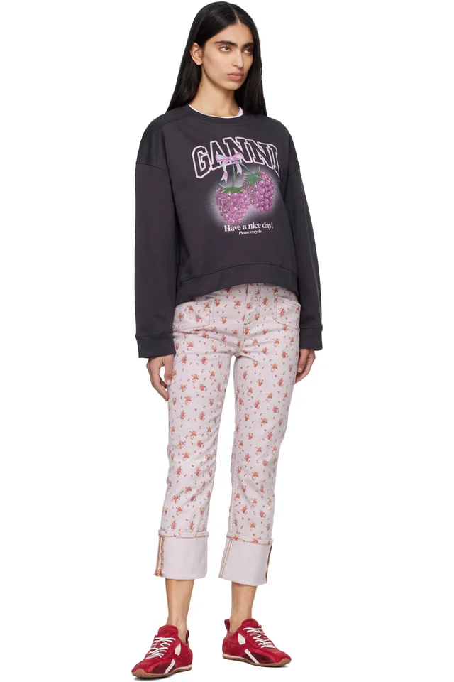 GANNI Black Raspberries Crewneck Sweatshirt, photo 4 of 4 from SSENSE