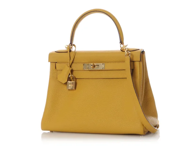 Hermès Jaune Ambre Togo Kelly 28 in Yellow Togo leather from Ann's Fabulous Finds, photo 2 of 11