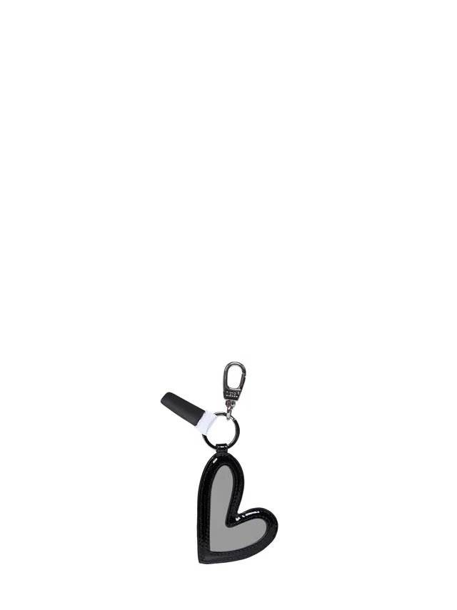 Diesel Heart-Shaped Key Case — Black Polyurethane Keychains in Black from HEWI