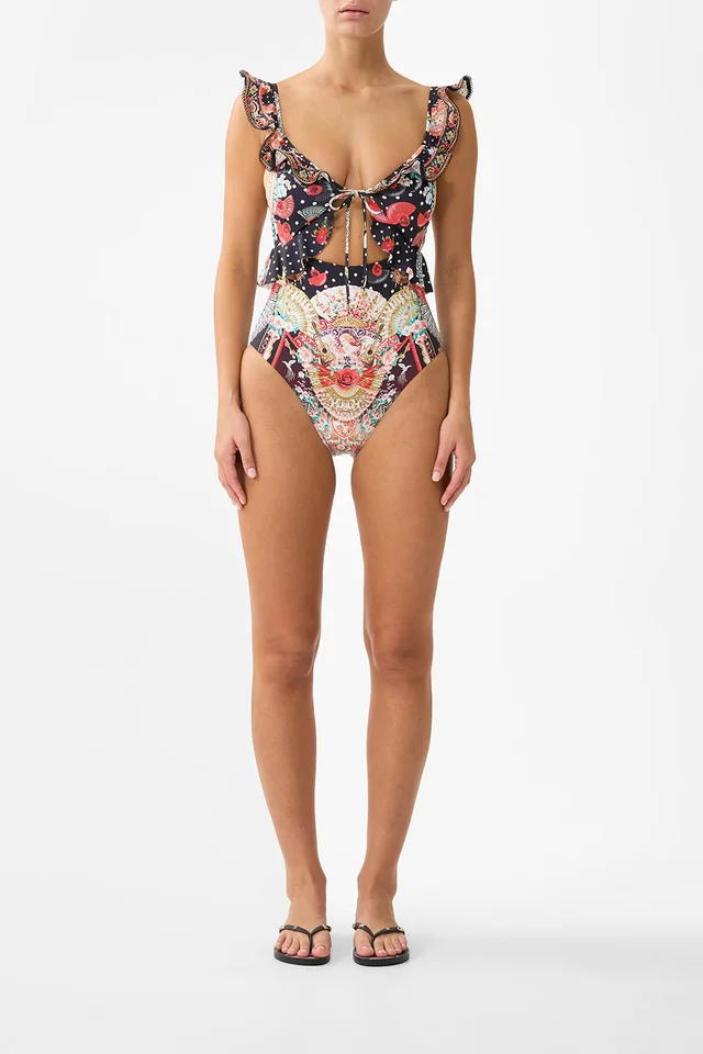 Camilla eBoutique TIE FRONT ONE PIECE WITH FRILL NECK AND WAIST DAUGHTERS OF DUENDE from CAMILLA, photo 1 of 1
