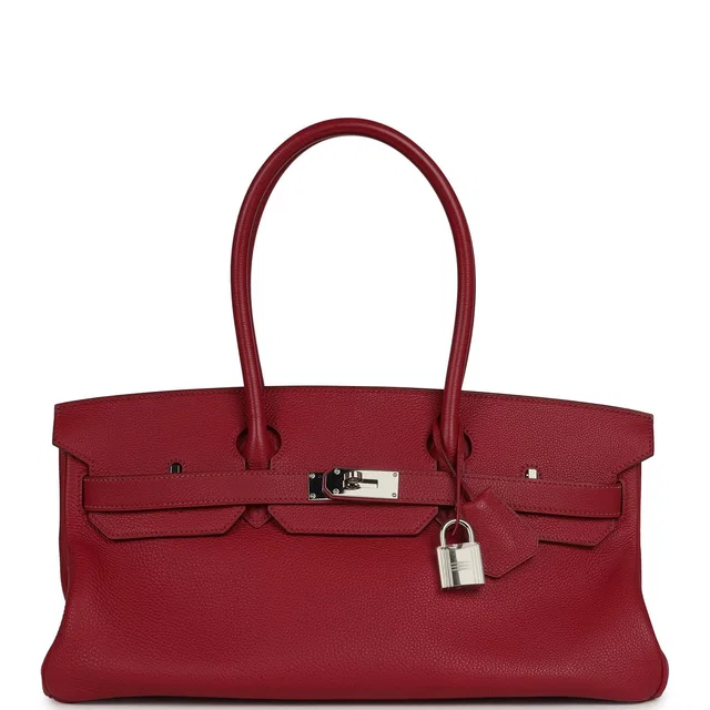 Hermès Vintage Shoulder Birkin 42 JPG Rubis Togo Palladium Hardware in Togo leather from Madison Avenue Couture