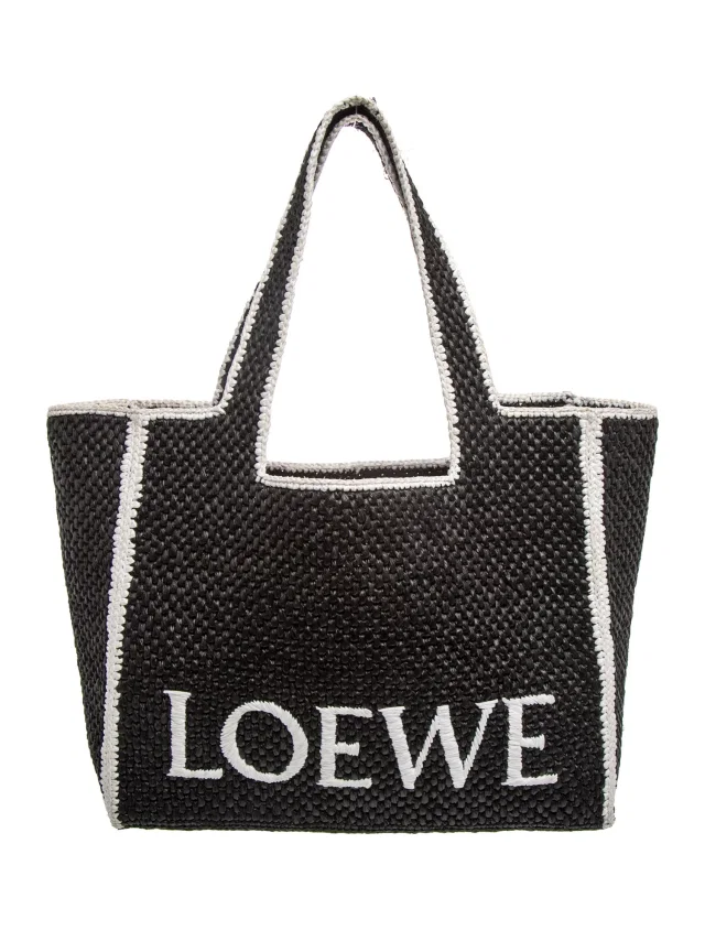 Loewe Raffia Tote 2023 in black Raffia from The RealReal