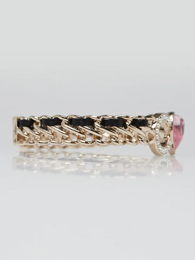 Chanel Goldtone Metal Chain Coco Crush Cuff Bracelet Size M from Yoogis, photo 3 of 7