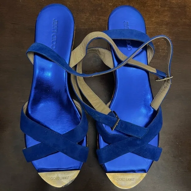 Jimmy Choo Platform Ankle Strap Size Eu42 in blue from Poshmark