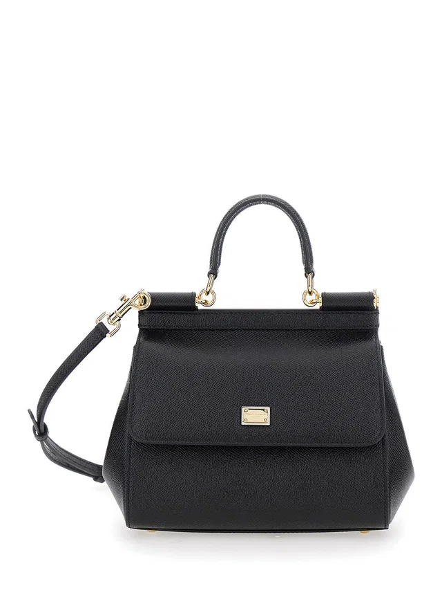 Dolce & Gabbana Sicily Top Handle Bag — Black Leather in Black Leather from HEWI