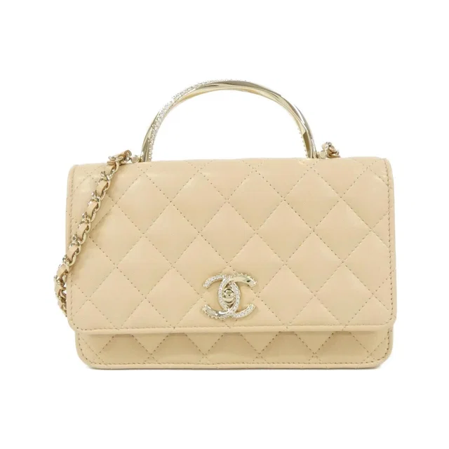 Chanel Chain Shoulder Bag Beige in Beige Lambskin from The Reluxe