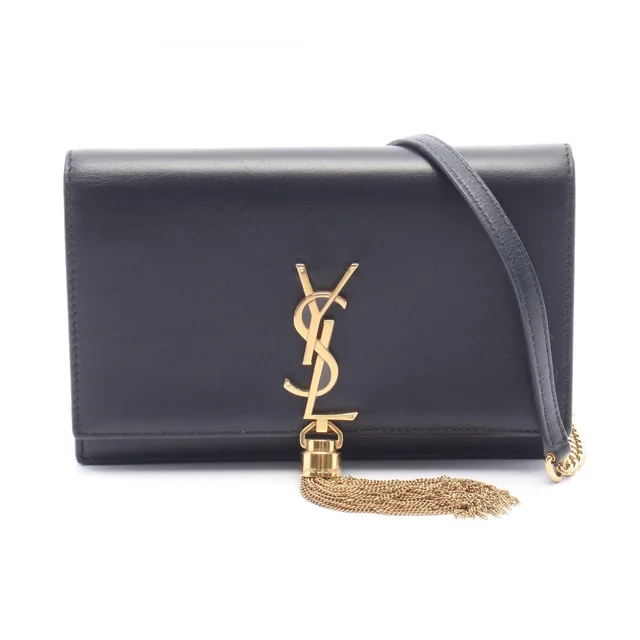 Saint Laurent Shoulder Bag Kate Tassel Black Leather Small in Black Leather from The Reluxe