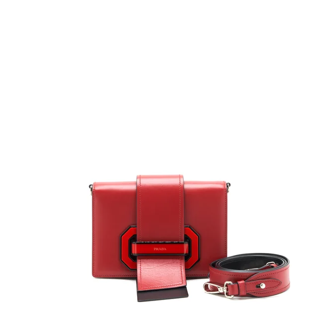 Prada Plex Ribbon Bag Red GHW in Red Leather from EMIER