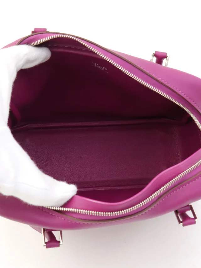 Hermès 2014 Mini Plume 20 Anemone in Swift leather from VINTAGE QOO TOKYO, photo 5 of 11