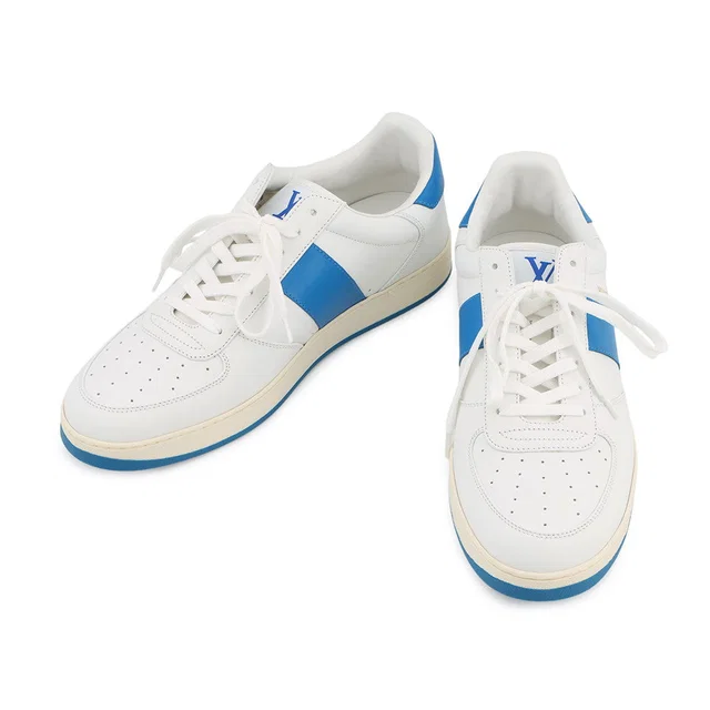 Louis Vuitton Rivoli Line Sneakers White/Blue1A5Y0X Leather Size 7 in White Leather from GALLERY RARE
