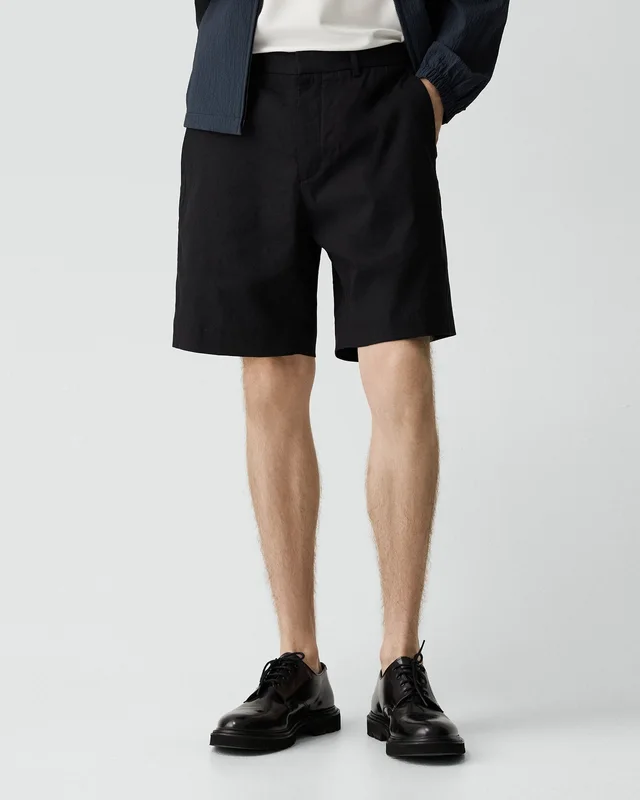 Theory Standard Short in Good Linen in BLACK 62% Linen, 36% Viscose, 2% Elastane, photo 4 of 7 from Theory