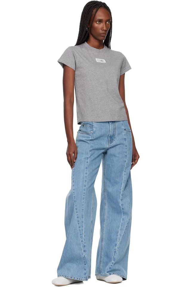 MM6 Maison Margiela Gray Numeric Cotton T-shirt, photo 4 of 4 from SSENSE