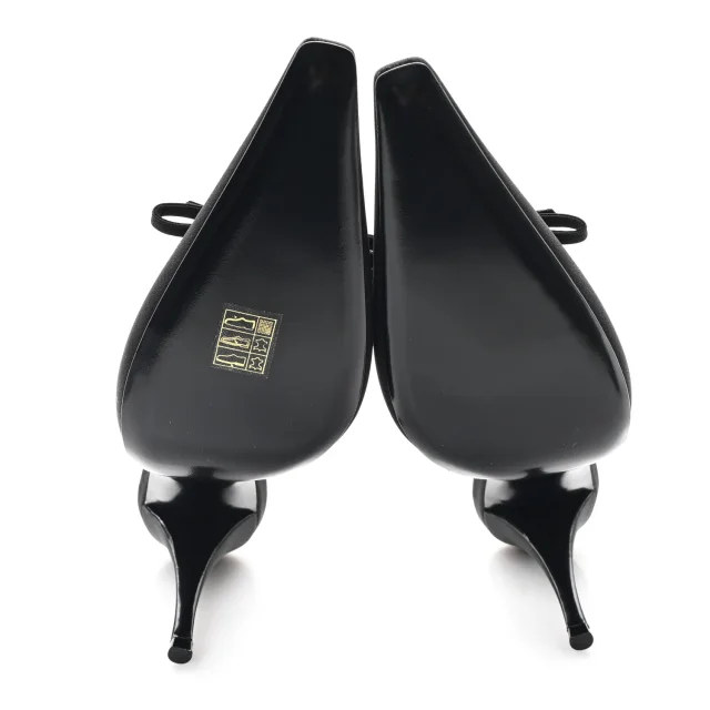 Saint Laurent Crepe De Chine Crystal Bow Slingback Pumps 41.5 Black in Black from FASHIONPHILE, photo 6 of 10