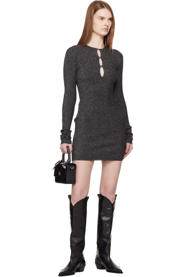 AMIRI Gray MA Hardware Minidress, photo 4 of 4 from SSENSE