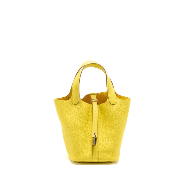 Hermès picotin 18 lock bag clemence lime SHW stamp U in Clemence leather from EMIER