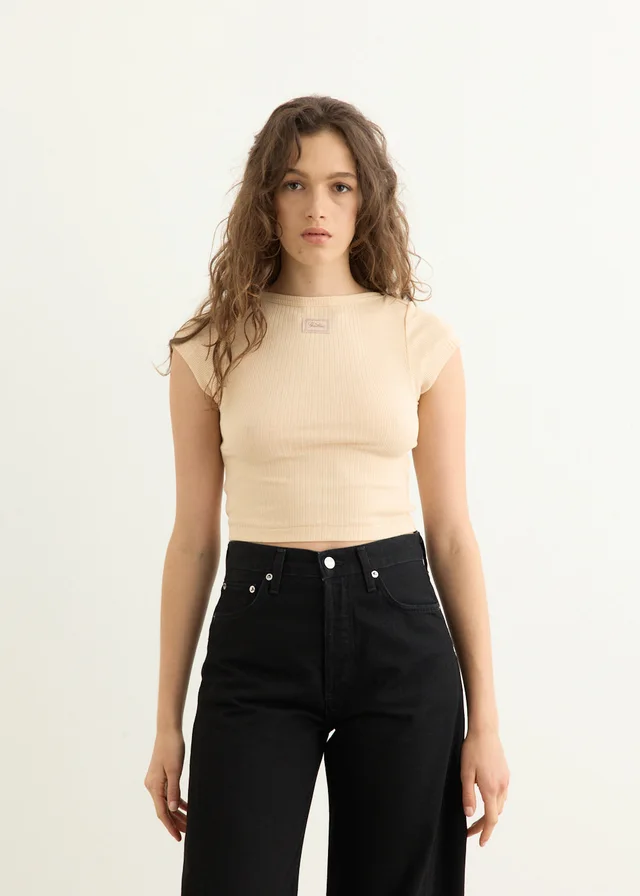 Jean Paul Gaultier Cotton Ribbed Cropped Baby T-Shirt from Incu, photo 1 of 1
