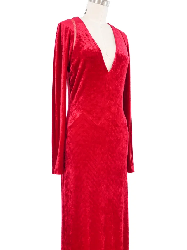 Versace Couture Velvet Cutout Gown in Velvet from Arcade Vintage, photo 2 of 2