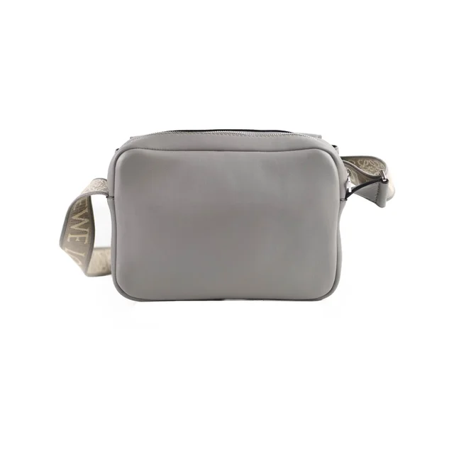 Loewe Military Messenger Crossbody Bag Grey in Grey Leather from The Purse Affair