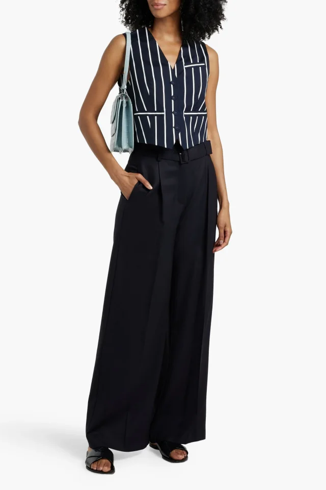Veronica Beard Bennet Striped Cotton-Blend Vest in Navy, photo 2 of 4 from THE OUTNET