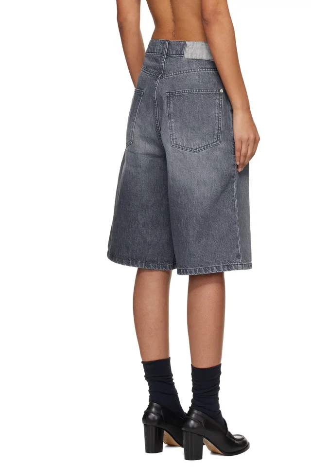 mfpen Gray Rivet Denim Shorts, photo 3 of 4 from SSENSE