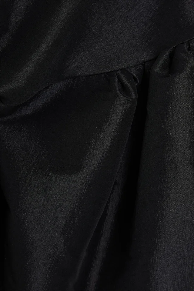 Kika Vargas Myrna Taffeta Puff-Sleeve Top in Black, photo 4 of 4 from THE OUTNET