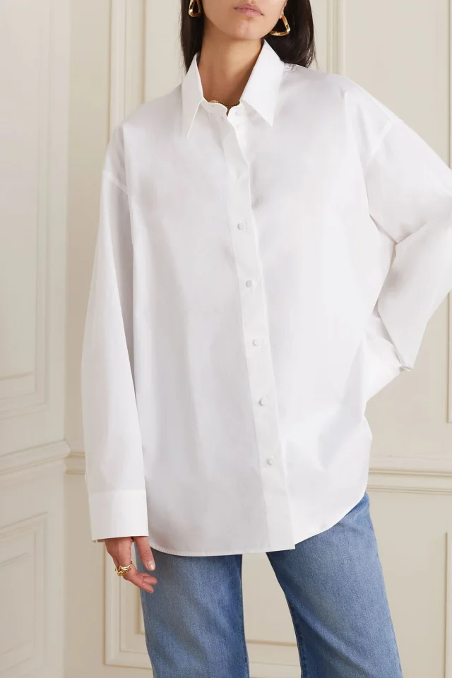 Valentino Garavani Cotton-Poplin Shirt in White, photo 2 of 4 from THE OUTNET