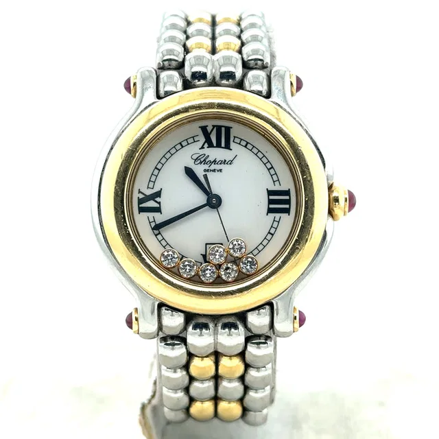 Chopard Happy Sport Quartz White Dial Ladies Watch 27/8249-23 in yellow|blue|white|silver|gold|gray from Jomashop.com
