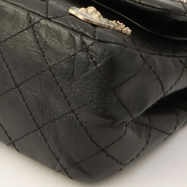 Chanel Around 2012 Made Icon 2.55 Chain Shoulder Bag Black in Black Calfskin from VINTAGE QOO TOKYO, photo 11 of 15