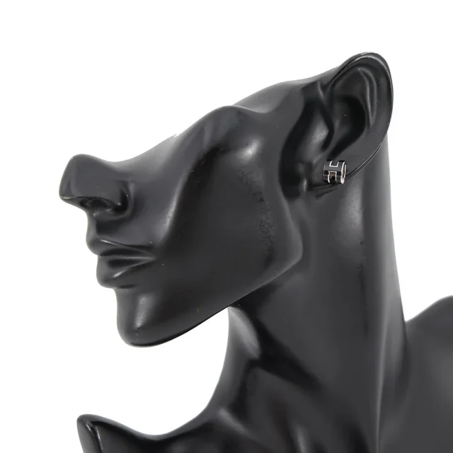 Hermès Pop Ash Earrings Size Mini Black Metal Lacquer in Black from GALLERY RARE, photo 5 of 9