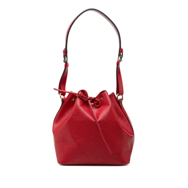 Red Louis Vuitton Epi Petit Noe Bucket Bag in Red Leather from Designer Revival
