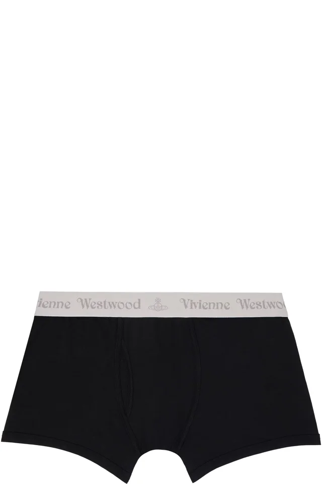 Vivienne Westwood Two-Pack Black Cotton Boxer Briefs, photo 2 of 3 from SSENSE
