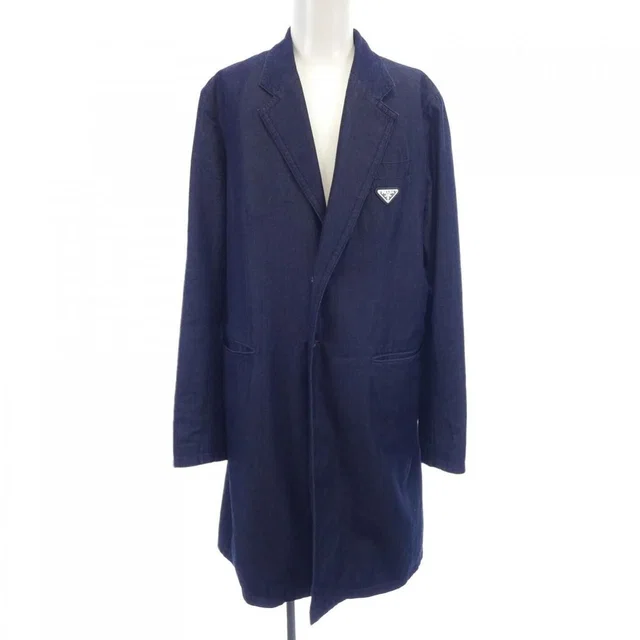 Prada Coat Navy in Navy from The Reluxe